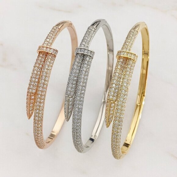 Jewelry - "Samara" Luxury Pavé Nail Head Cuff Bracelets
